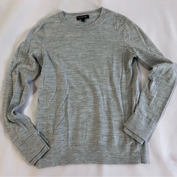 Banana Republic Lime Gray 100% Merino Wool Crewneck Sweater Size S - Picture 8 of 10
